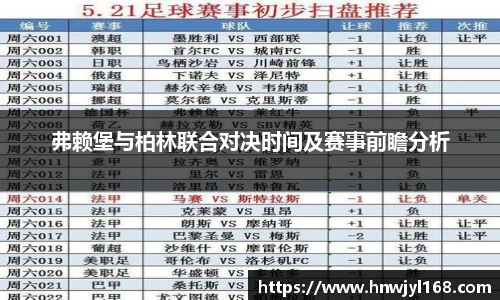 弗赖堡与柏林联合对决时间及赛事前瞻分析